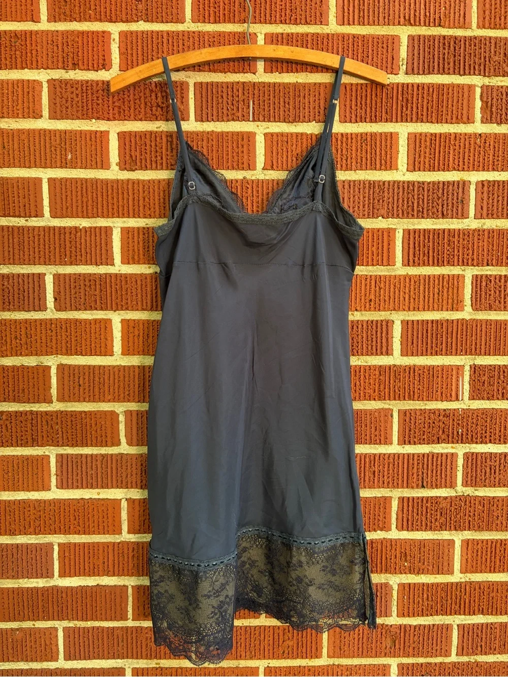 Navy Lace-Trim Slip Dress - Women's Intimates